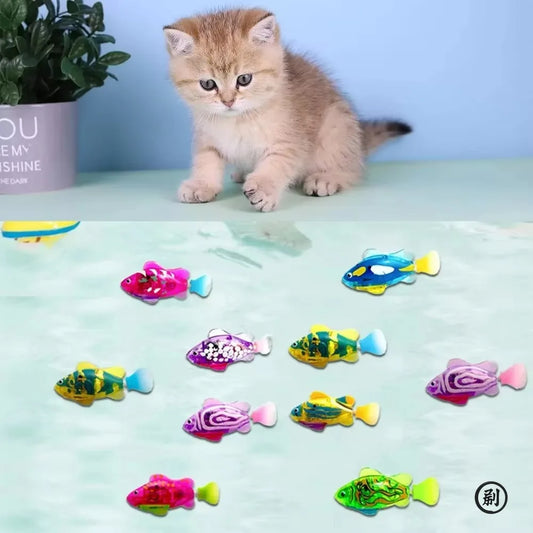 Cat Toy LED Inductive Interactive Swimming Robot Fish Toys Glowing Electric Fishs Stimulate Kitten Hunting Instinct Pet Products