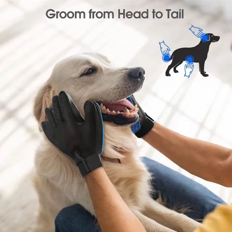Pet Deshedding Brush Silicone Grooming Gloves Cat Dog Hair Remover Pet Comb Gloves Cleaning Hair Removal Shedding Supplies